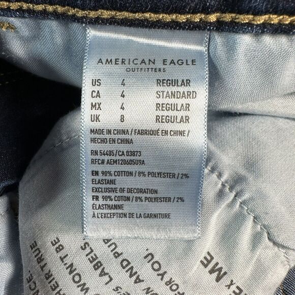 American Eagle SUPER HI RISE JEGGING Womens Sz 4 Blue Jeans Denim Pants 26x28.5 - Picture 9 of 10
